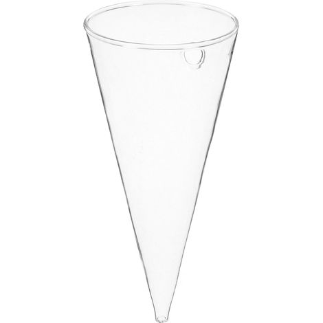 Pot de Fleurs Mural en Verre Transparent Forme Cône Grand Modèle Vase Hydroponique Décoratif Suspendu pour Décoration Murale Intérieure Support Mural pour Fleurs Jardinière (1/5)
