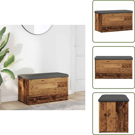 vidaXL Sitzbank mit Stauraum Altholz-Optik 82x42x45 cm Holzwerkstoff (1/5)