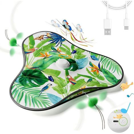 Jouet interactif rechargeable pour chat – Baguette magique automatique, 3 vitesses réglables pour encourager l'exercice, jouet dynamique conçu pour les chats d'appartement (Vert) (1/5)