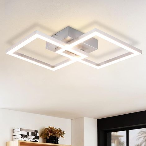 LED-Deckenleuchte für Wohnzimmer – Modernes Design, 24 W, geeignet als Küchenleuchte, Wohnzimmerleuchte, Flurleuchte, warmweiße Schlafzimmerleuchte, Eckleuchte, silberfarben für Kinderzimmer oder Büro (1/5)