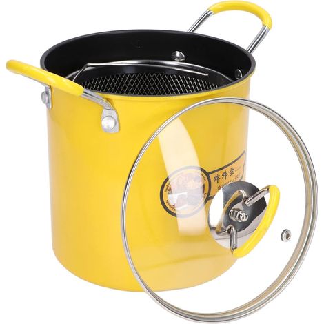 Mini Friteuse en Acier Inoxydable, 3L, avec Filtre à Huile, Couvercle, Filet d'Évacuation Amovible (1/5)