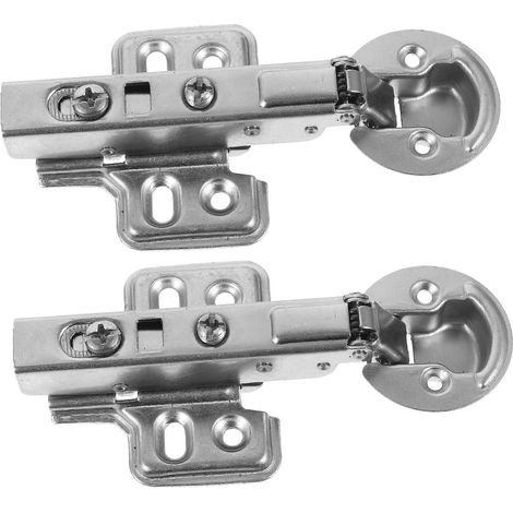 Set mit 2 robusten, sanft schließenden Küchentürscharnieren aus Edelstahl mit hydraulischem Dämpfer. Einfache Montage. (1/5)