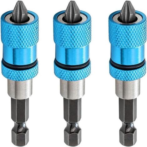 Set mit 3 magnetischen Schnellwechsel-Trockenbaubits – Einstellbare Schraubentiefe – 1/4"-Sechskantschaft – Für Akkuschrauber und Handbohrmaschinen (1/3)
