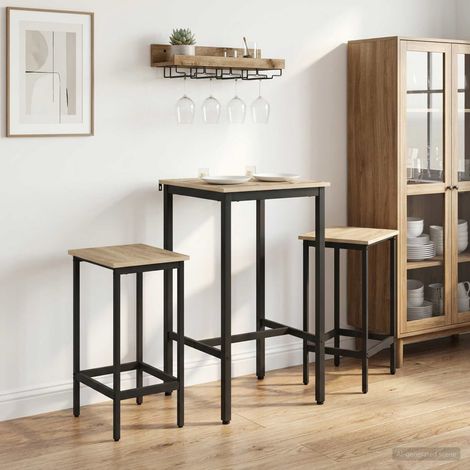 vidaXL Taburete de bar 2 uds. Roble Sonoma 40 x 32 x 74 cm (1/5)