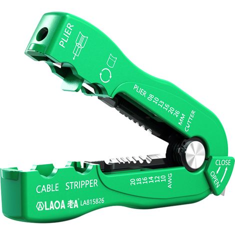 Pince à dénuder et coupe-câbles professionnelle Plage de dénudage réglable de 0,8 à 10 mm, lames en acier M390/SK5, pour câbles électriques (1/5)