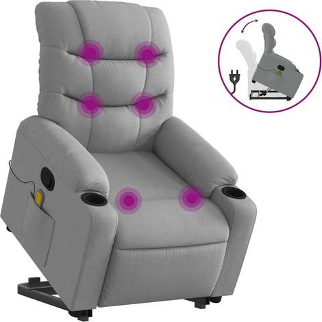 Maison Exclusive - Sillón de masaje reclinable de pie de tela gri