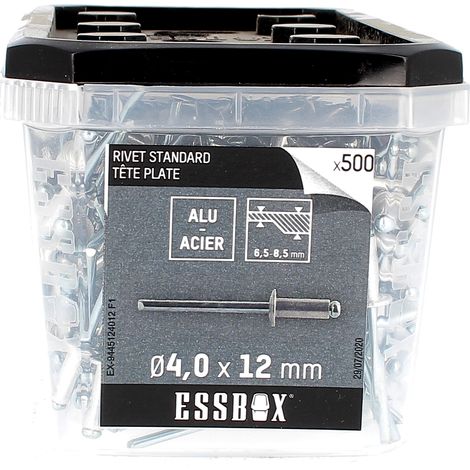 ESSBOX de 500 Rivets TP 4X12 Alu/Acier (8 Plots)
