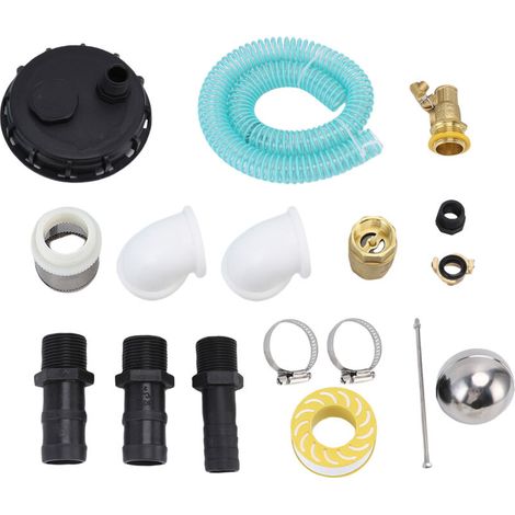 Coperchio per contenitore IBC DN150 con raccordo per pompa, gomito a 90 gradi, tubo da 25 mm, raccolta acqua piovana in PP.