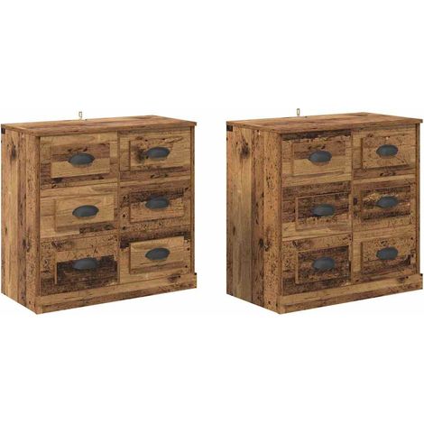 Sideboards 2 pcs Altholz 70 x 35,5 x 67,5 cm Holzwerkstoff vidaXL