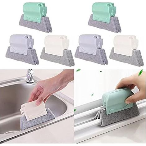 6 Pièces Brosse de Nettoyage de Rainure de Fenêtre, Brosse de Nettoyage de Rainure Créative, Brosse de Nettoyage de Fenêtre Magique, Nettoyage Rapide de Tous Les Coins et Espaces