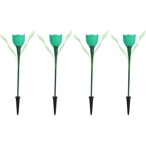 Lampe Solaire Tulipe Led - Éclairage Jardin Extérieur Imperméable Ip65 - Autonomie 8 Heures - Lot De 4 (1/5)