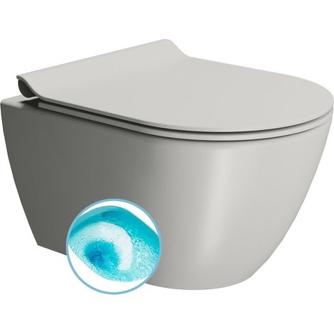 WC suspendu PURA, Swirlflush, 36x50cm, cenere double mat (1/4)