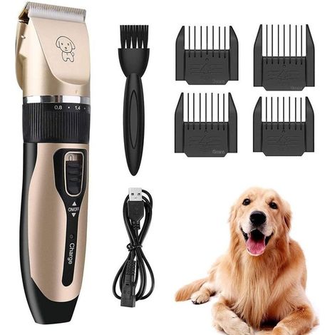 Tondeuse Chien Silencieuse, Tondeuse pour Chat, Tondeuse Chien Poil Long Epais, Tondeuse à Poils D'animaux, Tondeuse Professionnelle Electrique Rechargeable Sans fil pour Chien, Chat, Lapin (1/3)