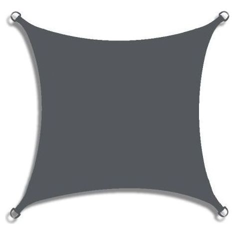 Rechteckiges, wasserdichtes Sonnensegel aus Oxford-Polyester, 95 % UV-Schutz, reißfest, ideal für Garten, Balkon, Terrasse, Patio und Camping (dunkelgrau, 2 x 4 m - Crezuo)