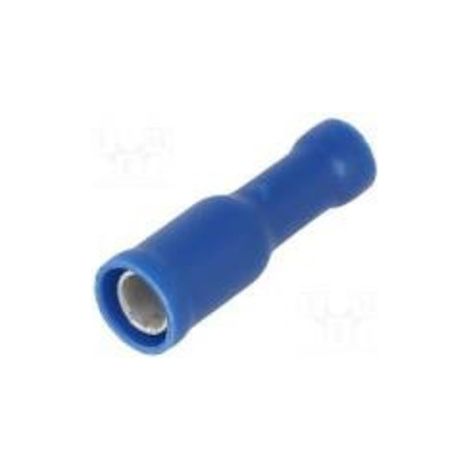 Terminal Cilindrico Hembra 4mm Aislado AZUL Cable 1,5-2,5mm