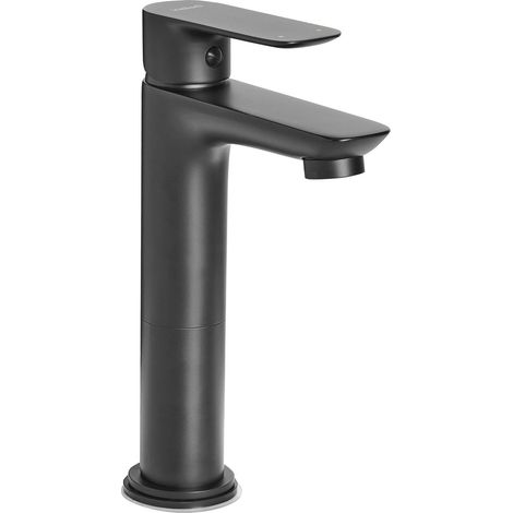 Elegante rubinetto per lavabo in ottone cromato monocomando 21 cm nero Chimbote