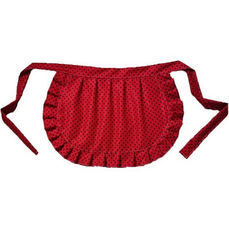 Tablier de taille rétro rouge ajusté pour cuisine et service (1/5)
