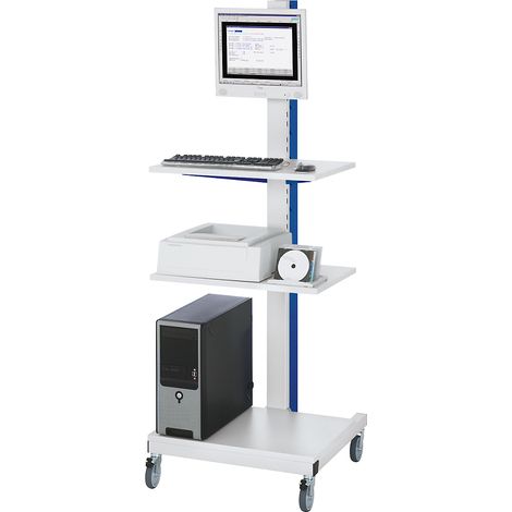 Support mobile pour ordinateur Rau LxPxH 650x650x1750mm (1/3)