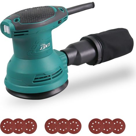 Ponceuse Excentrique Sans Fil, 350 W, 125 mm, 6 vitesses, 5000-13000 tr/minOutil Électrique, Noir et Turquoise (1/5)