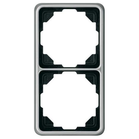 Jung Telaio 2 posti, CD 500, alluminio anodizzato, platino, montaggio verticale e orizzontale CD 582 PT