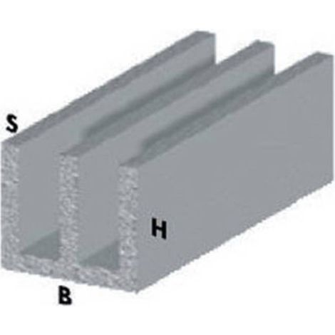 5 x PROFILO ARGENTO H.200 CM CANALINO UU 20X10X1 MM