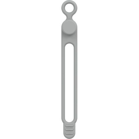 Graue Silikon-Kabelbinder, 106 mm, 1 x flexibler und wiederverwendbarer elastischer Kabelbinder für Kabelmanagement und -befestigung (1/5)