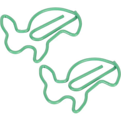 Lot de 100 trombones en forme de lapin, marque-pages dorés, mignons et créatifs, motif animal de dessin animé, verts. (1/5)