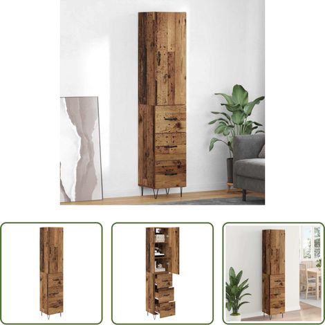 Hochschrank - Highboard Altholz 34,5 x 34 x 90 cm Holzwerkstoff (1/5)
