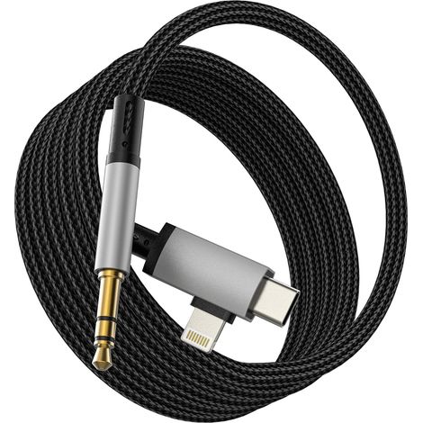 Câble auxiliaire Lightning USB C vers prise jack audio compatible avec S25 pour 17 16 15 14 Pro Max pour ports 3,5 mm prise casque audio répartiteur pour iPad (1/5)