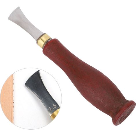Crémaillère de Selleur en Acier Inoxydable avec Manche en Bois pour Travail du Cuir (1,5 mm) (1/5)