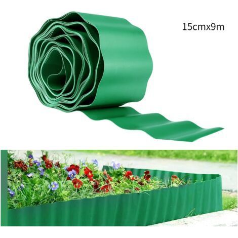 PA AIPERQ Bordure de jardin en plastique flexible 9 m x 15 cm, Bordure de paysage de pelouse Facile a Couper Bordure d'herbe de paysage pour trottoir de chemin d'allee d'arriere-cour (1/5)