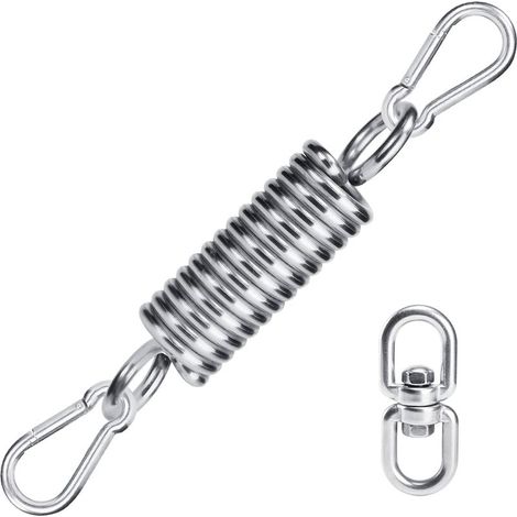 Lot de 3 Crochet de Ressort de Hamac et 1 Anneau Rotatif à 360 °, 304 Acier Inoxydable Ressort pour Fauteuil Suspendu, Accessoires de Balançoire De Chaise Extérieure, Spring Hook (1/5)