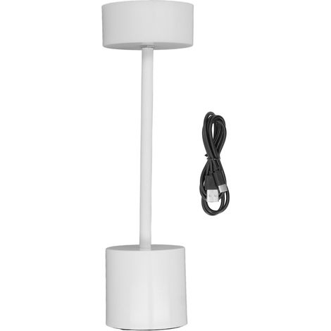 Ortviai Lampe de bureau sans fil blanche – rechargeable USB, 3 modes d’éclairage et gradation continue, batterie 2000 mAh (1/5)