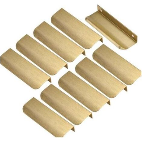 10pcs poignée de meuble Invisible Poignée d'armoire dorée Distance des trous 96mm Poignée Invisible -Poignée de meuble poignée de porte entraxe