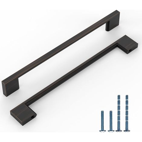 Set di 10 maniglie per mobili per armadi da cucina bronzo 192 mm (1/5)