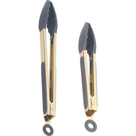 Pinces De Cuisine - Acier Inoxydable - Pour Barbecue Et Grillades - Lot De 2 - 25 Cm Et 33 Cm (1/5)