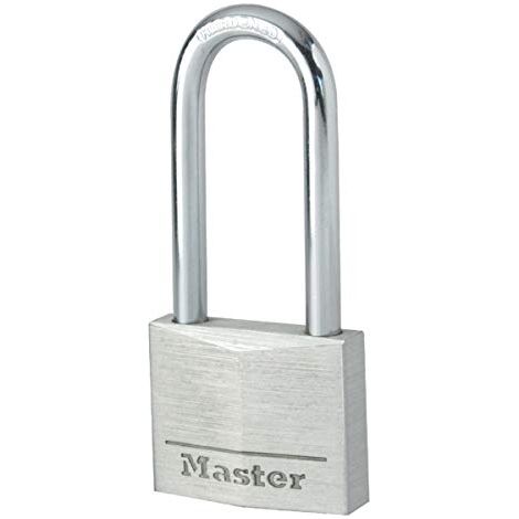 Master Lock 9140EURDLH Lucchetto a Chiave in Alluminio con Lunghezza Archetto, Grigio, 4 x 8.9 x 1.3 cm (1/4)