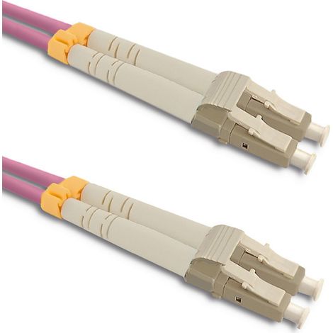Cable de conexión de fibra óptica Qoltec LC/UPC - LC/UPC Multimodo 50/125 OM4 Dúplex 5 m (1/3)