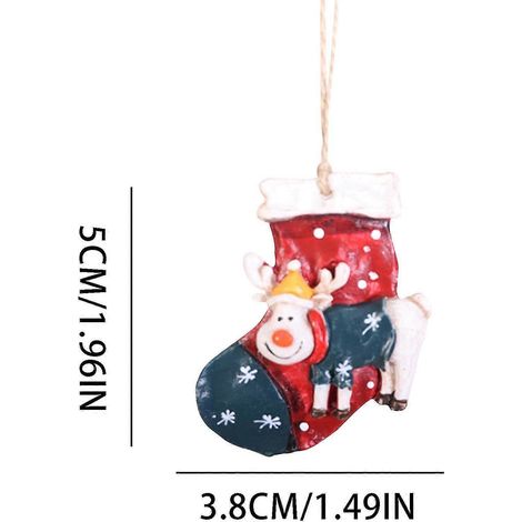 Décorations de fêtes Père Noël chaussette de Noël décoration pour sapin de Noël pendentif (1/2)