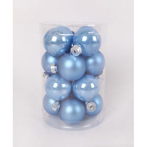 TrendLine Weihnachtskugeln aus Glas Ø 3,5 cm sky blue 16 Stück Weihnachtskugel