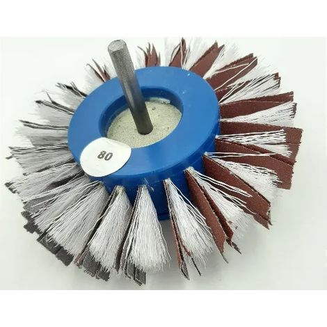 SPAZZOLA SETOLE+ABRASIVO D.150X25 GR.80 Gambo 8 mm (1/3)