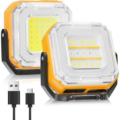 LED-Arbeitsleuchte für Mechaniker, wiederaufladbare LED-Arbeitsleuchte 1200 lm, wasserdichte magnetische LED-Lampe für Büro, Camping, Baustelle, Mechaniker [Energieklasse A] (1/5)