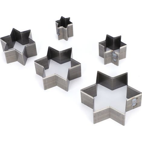 5er-Set Ausstechformen aus Leder, hohle Sternstanzform, Bastelwerkzeug, handgefertigt (1/5)