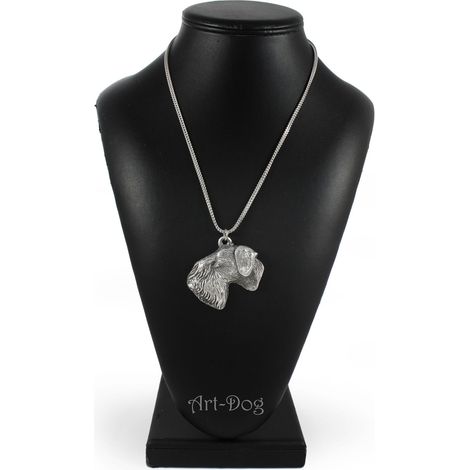 Terrier ceco, Cesky Terrier - collana con ciondolo a forma di cane su catena d'argento, gioiello unico di Art-Dog (1/5)