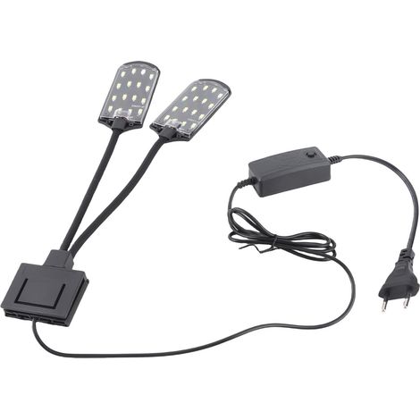 AC220V 10W 32 LED double extrémité lumière d'aquarium lampe de pot de poisson Flexible Angle d'éclairage pliable blanc Portable (1/5)