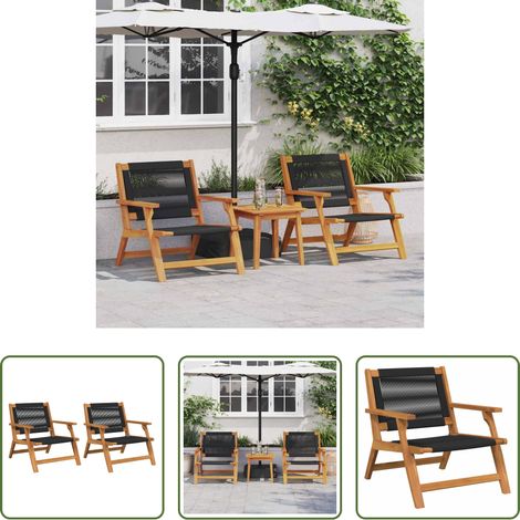 Akazienholz - gartenmöbel 2 pcs Schwarz 67 x 76 x 73 cm Massivholz Akazie (1/5)