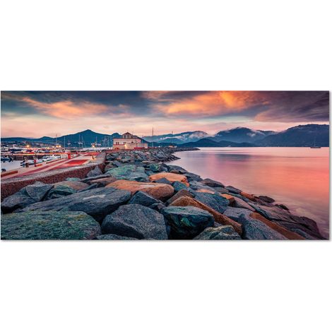 Lupia Quadro Moderno Canvas DEEP 65x143 cm CAGLIARI-VILLA SIMIUS PORTO
