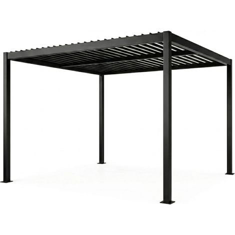 Pergola bioclimatique aluminium et acier lames orientables 3x3m CORFU