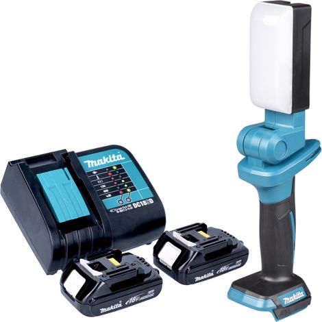 Makita DML 816 SYX Akku Arbeitsleuchte 18 V 500 lm LED + 2x Akku 1,5 Ah + Ladegerät
