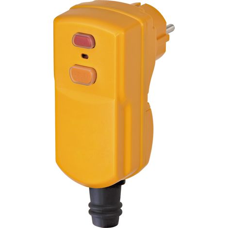 Brennenstuhl – Fiche électrique jaune avec protection différentielle – Câbles 3G1,5 et 3G2,5 – Indice IP55 – Courant différentiel 30mA (1/2)